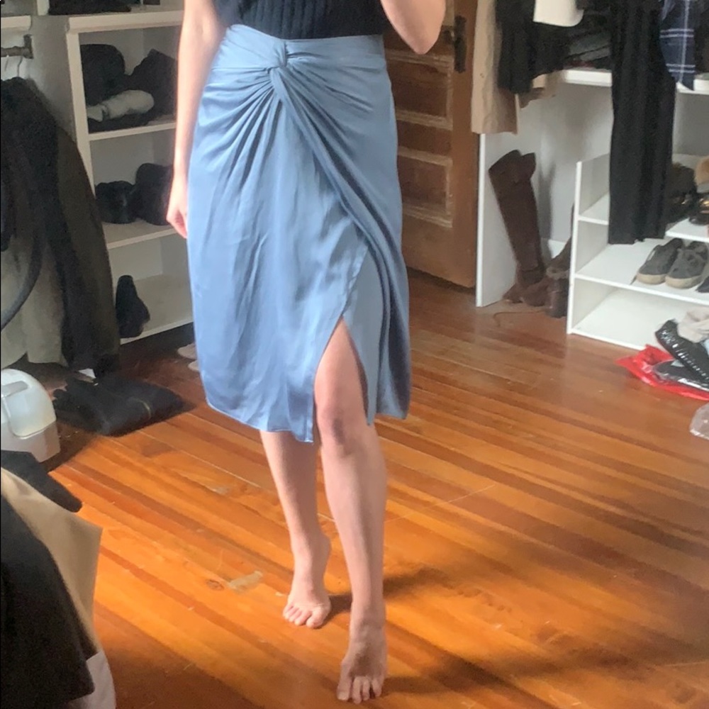NWT blue silk skirt